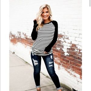 Black and White Stripe Top